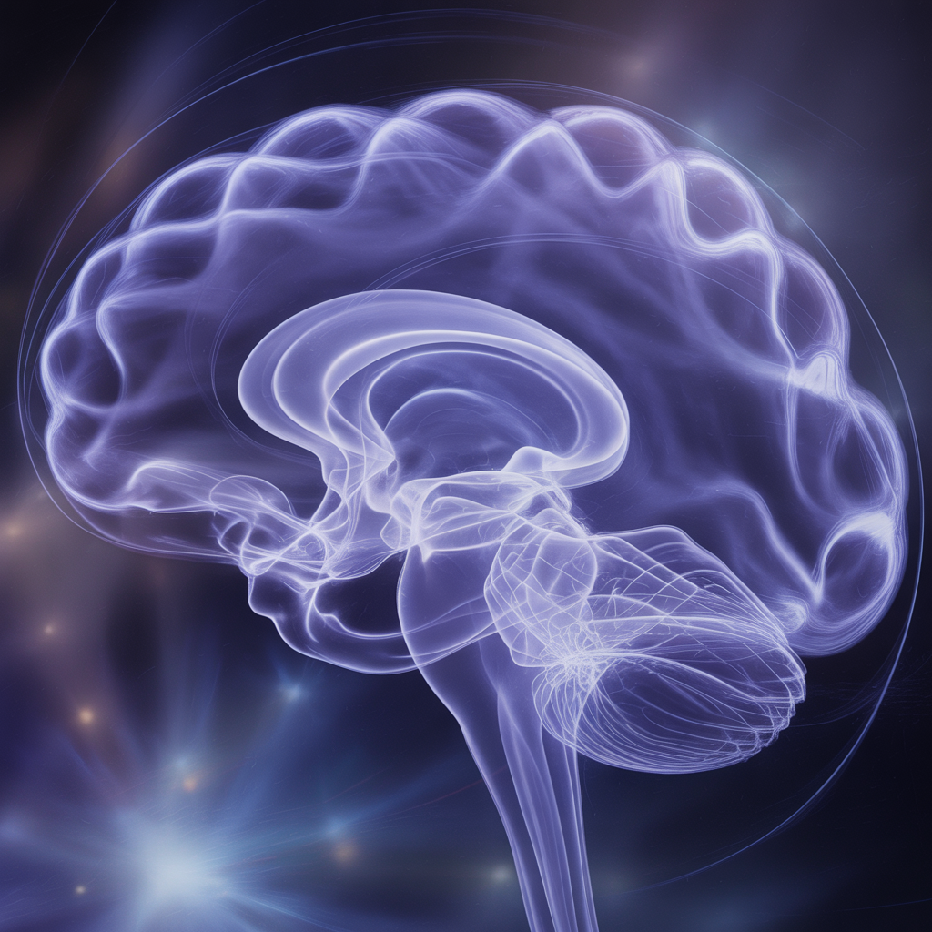 Brain waves and neural pathways representing hypnosis